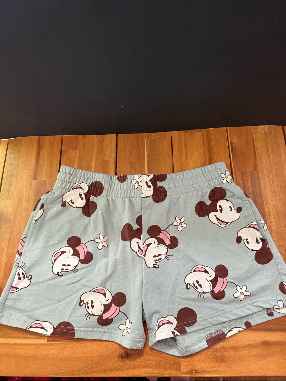 Disney Mint Green Minnie Mouse Pajama Shorts with Pink Accents